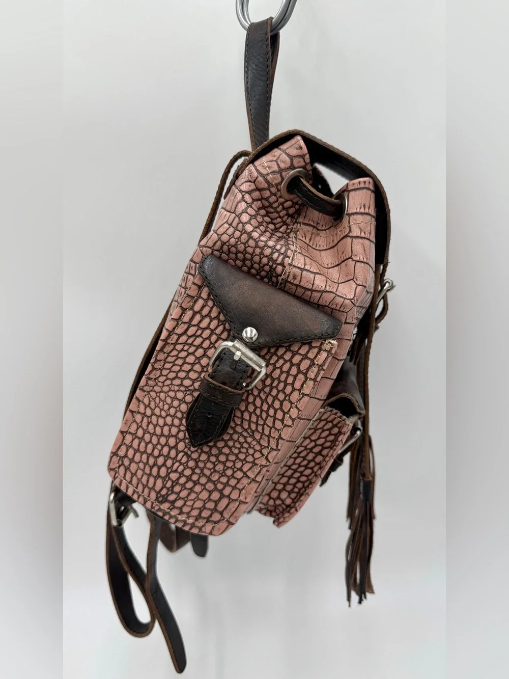 Freebird Pink Croco Brett Backpack